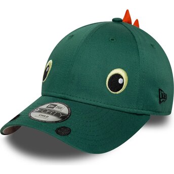 Petten gebogen groen snapback voor kinderen 9FORTY Dino Face van New Era