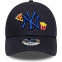 petten-gebogen-marineblauw-verstelbaar-voor-kinderen-9forty-food-icon-van-new-york-yankees-mlb-van-new-era