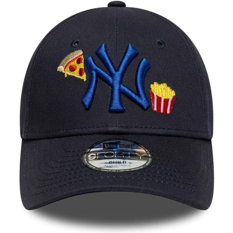 petten-gebogen-marineblauw-verstelbaar-voor-kinderen-9forty-food-icon-van-new-york-yankees-mlb-van-new-era