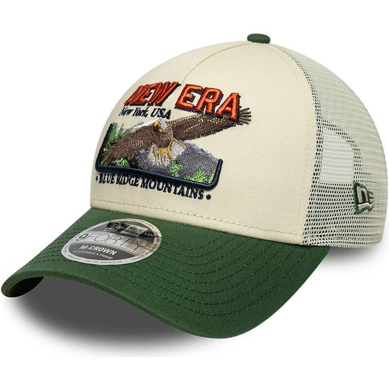 petten-gebogen-groen-snapback-9forty-m-crown-a-frame-graphic-van-new-era