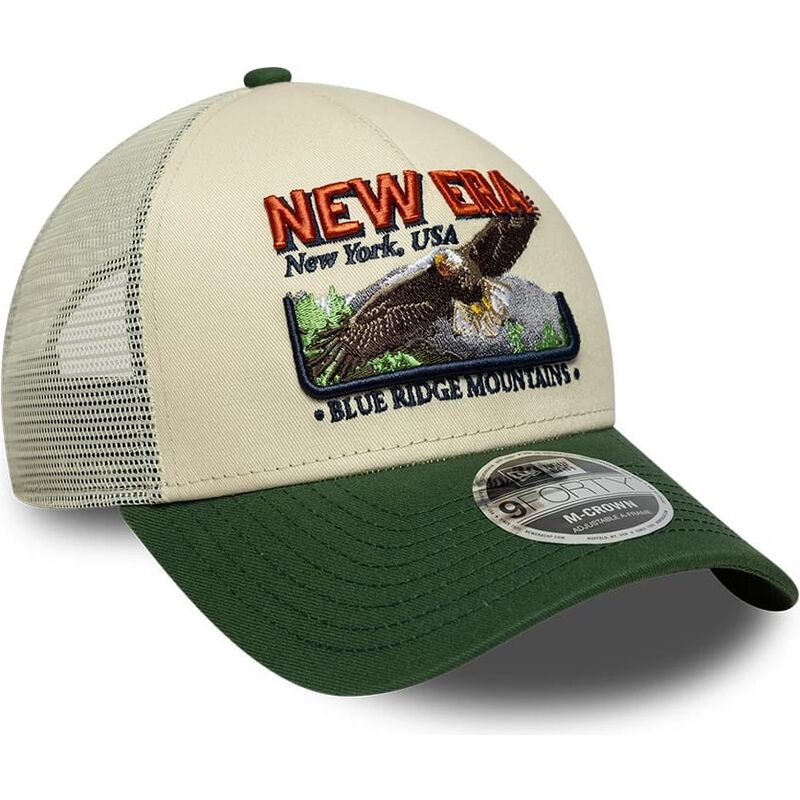 petten-gebogen-groen-snapback-9forty-m-crown-a-frame-graphic-van-new-era