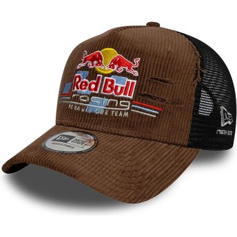 Petten gebogen bruin snapback A Frame Distressed Cord van Red Bull Racing Formula 1 van New Era