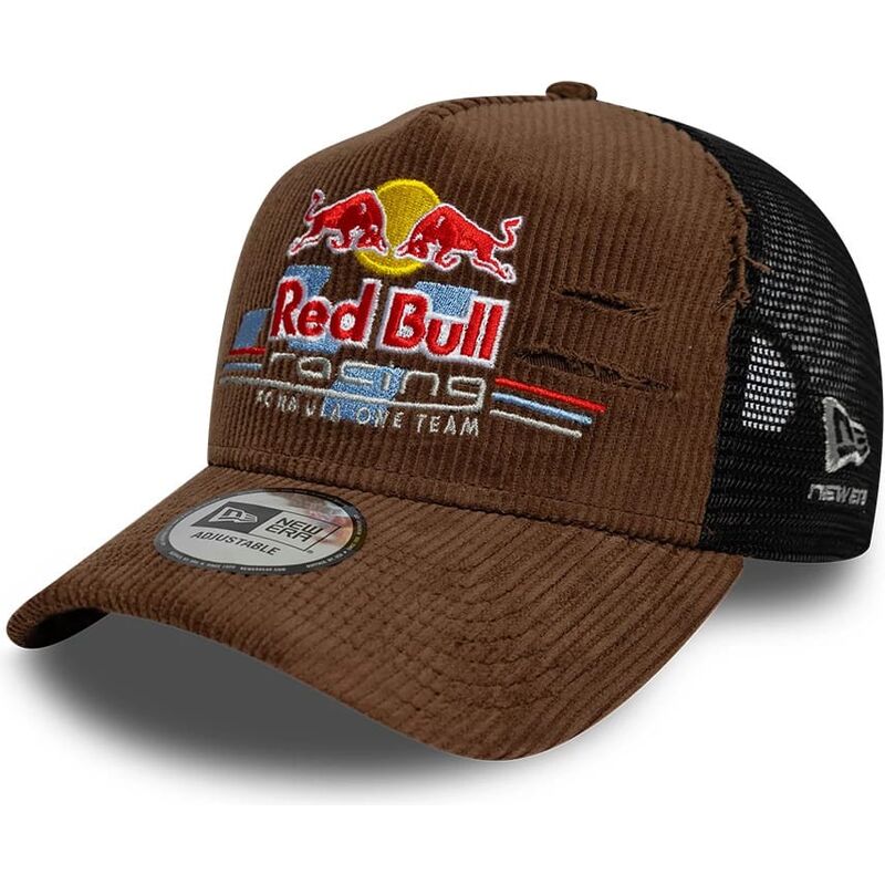 petten-gebogen-bruin-snapback-a-frame-distressed-cord-van-red-bull-racing-formula-1-van-new-era