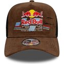 petten-gebogen-bruin-snapback-a-frame-distressed-cord-van-red-bull-racing-formula-1-van-new-era