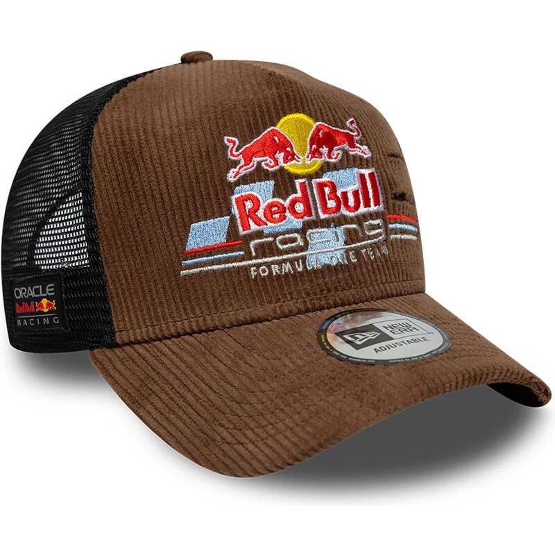petten-gebogen-bruin-snapback-a-frame-distressed-cord-van-red-bull-racing-formula-1-van-new-era