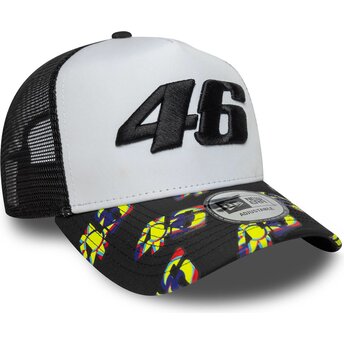 Petten gebogen zwart snapback E Frame Print Visor van Valentino Rossi VR46 MotoGP van New Era