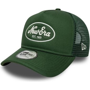 Petten gebogen groen snapback A Frame Oval Patch Foam van New Era