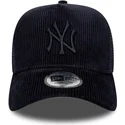 petten-gebogen-marineblauw-snapback-a-frame-tonal-cord-van-new-york-yankees-mlb-van-new-era