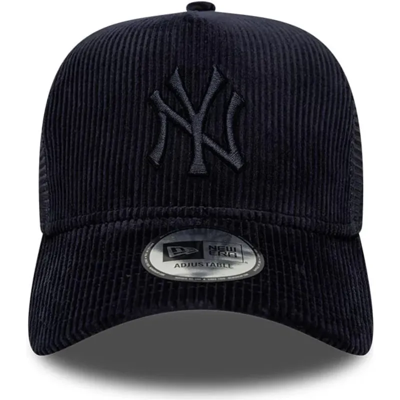 petten-gebogen-marineblauw-snapback-a-frame-tonal-cord-van-new-york-yankees-mlb-van-new-era