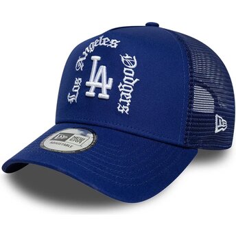 Petten gebogen blauw snapback A Frame Wordmark van Los Angeles Dodgers MLB van New Era