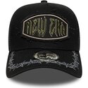 petten-gebogen-zwart-snapback-e-frame-distressed-patch-van-new-era