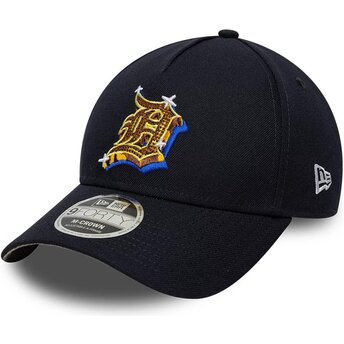 Petten gebogen marineblauw snapback 9FORTY M-Crown A Frame Emblem van Detroit Tigers MLB van New Era