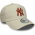 petten-gebogen-beige-snapback-e-frame-league-essential-van-new-york-yankees-mlb-van-new-era