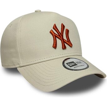 Petten gebogen beige snapback E Frame League Essential van New York Yankees MLB van New Era