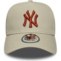 petten-gebogen-beige-snapback-e-frame-league-essential-van-new-york-yankees-mlb-van-new-era