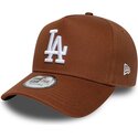 petten-gebogen-bruin-snapback-e-frame-league-essential-van-los-angeles-dodgers-mlb-van-new-era