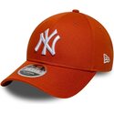 petten-gebogen-oranje-snapback-9forty-m-crown-van-new-york-yankees-mlb-van-new-era