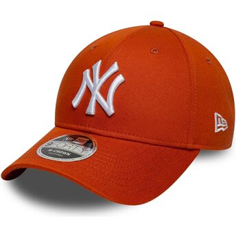 Petten gebogen oranje snapback 9FORTY M-Crown van New York Yankees MLB van New Era