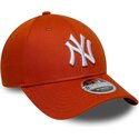 petten-gebogen-oranje-snapback-9forty-m-crown-van-new-york-yankees-mlb-van-new-era