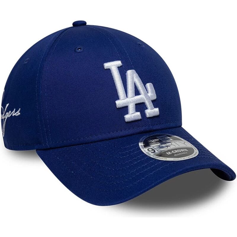 petten-gebogen-blauw-snapback-9forty-m-crown-side-script-van-los-angeles-dodgers-mlb-van-new-era