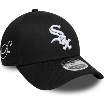 Petten gebogen zwart snapback 9FORTY M-Crown Side Script van Chicago White Sox MLB van New Era