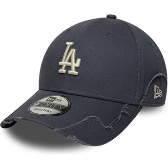 Petten gebogen grijs verstelbaar 9FORTY Stitched van Los Angeles Dodgers MLB van New Era