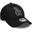 petten-gebogen-zwart-verstelbaar-9forty-metallic-outline-van-los-angeles-dodgers-mlb-van-new-era