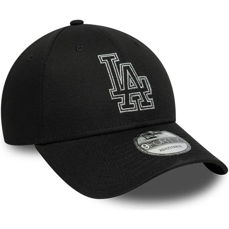 petten-gebogen-zwart-verstelbaar-9forty-metallic-outline-van-los-angeles-dodgers-mlb-van-new-era