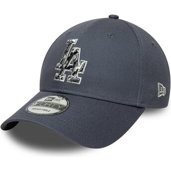 Petten gebogen grijs verstelbaar 9FORTY Outline Camo van Los Angeles Dodgers MLB van New Era