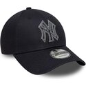 petten-gebogen-marineblauw-verstelbaar-9forty-metallic-outline-van-new-york-yankees-mlb-van-new-era