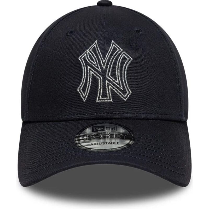 petten-gebogen-marineblauw-verstelbaar-9forty-metallic-outline-van-new-york-yankees-mlb-van-new-era