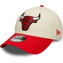 petten-gebogen-beige-verstelbaar-9forty-colour-block-van-chicago-bulls-nba-van-new-era