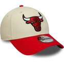 petten-gebogen-beige-verstelbaar-9forty-colour-block-van-chicago-bulls-nba-van-new-era