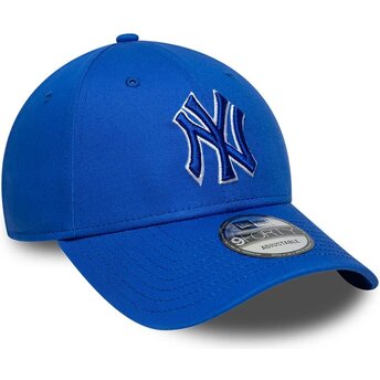 Petten gebogen blauw verstelbaar 9FORTY Team Outline van New York Yankees MLB van New Era