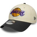 petten-gebogen-beige-verstelbaar-9forty-colour-block-van-los-angeles-lakers-nba-van-new-era