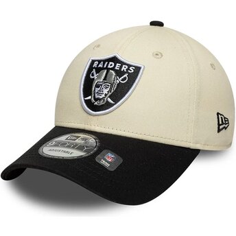 Petten gebogen beige verstelbaar 9FORTY Colour Block van Las Vegas Raiders NFL van New Era