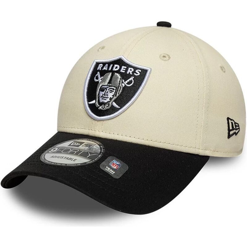 petten-gebogen-beige-verstelbaar-9forty-colour-block-van-las-vegas-raiders-nfl-van-new-era