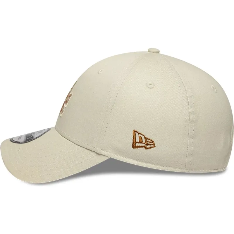 petten-gebogen-beige-verstelbaar-9forty-faux-pony-infill-van-los-angeles-dodgers-mlb-van-new-era