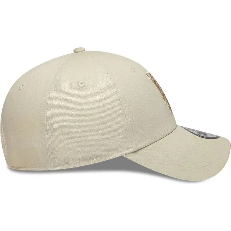 petten-gebogen-beige-verstelbaar-9forty-faux-pony-infill-van-los-angeles-dodgers-mlb-van-new-era