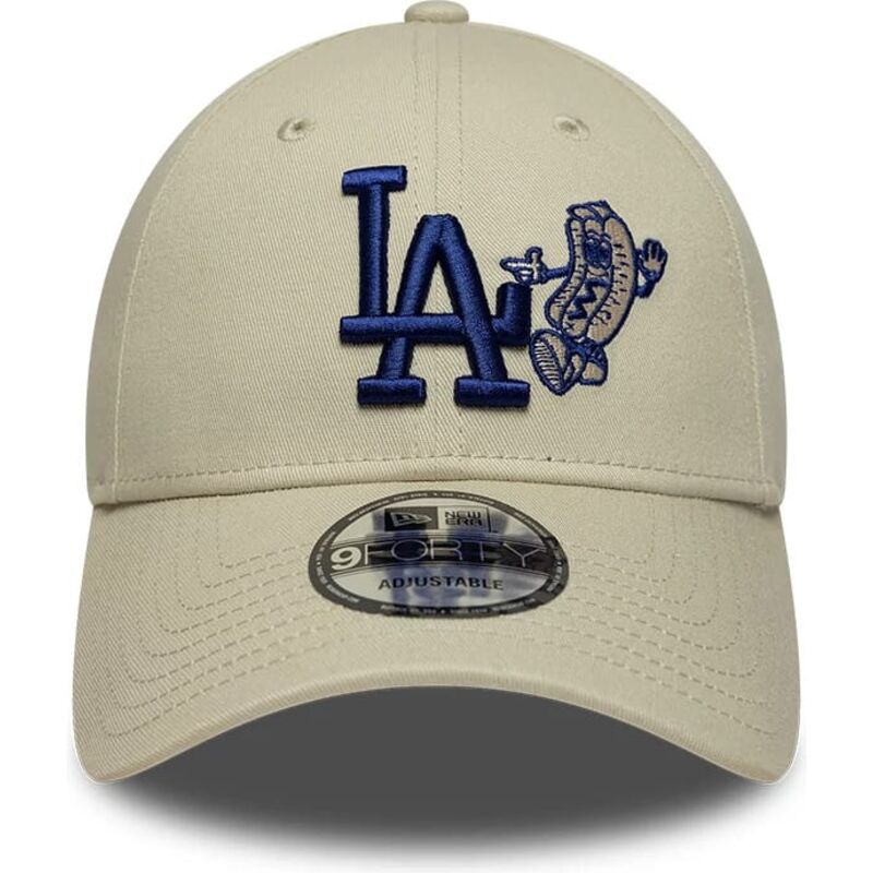 petten-gebogen-beige-verstelbaar-9forty-food-icon-van-los-angeles-dodgers-mlb-van-new-era