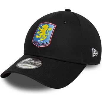 Petten gebogen zwart verstelbaar 9FORTY Core van Aston Villa Football Club Premier League van New Era