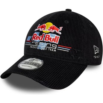 Petten gebogen zwart verstelbaar 9FORTY Distressed Cord van Red Bull Racing Formula 1 van New Era