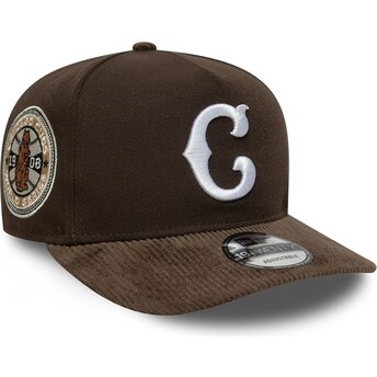 Petten gebogen bruin snapback 19TWENTY Cooperstown Cord van Chicago Cubs MLB van New Era
