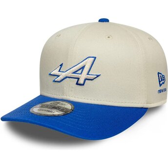 Petten gebogen beige snapback 9SEVENTY Stretch Snap Contrast Visor van Alpine F1 Team Formula 1 van New Era