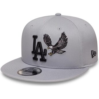Petten plat grijs snapback 9FIFTY Outdoor Icon van Los Angeles Dodgers MLB van New Era