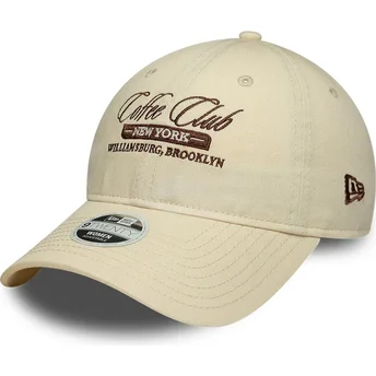 Petten gebogen beige verstelbaar 9TWENTY Coffee Club van New Era