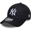 petten-gebogen-marineblauw-snapback-9forty-m-crown-side-script-van-new-york-yankees-mlb-van-new-era