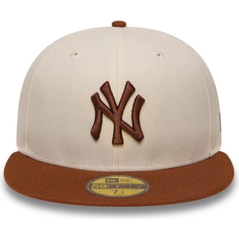 petten-plat-bruin-fitted-59fifty-league-essential-van-new-york-yankees-mlb-van-new-era