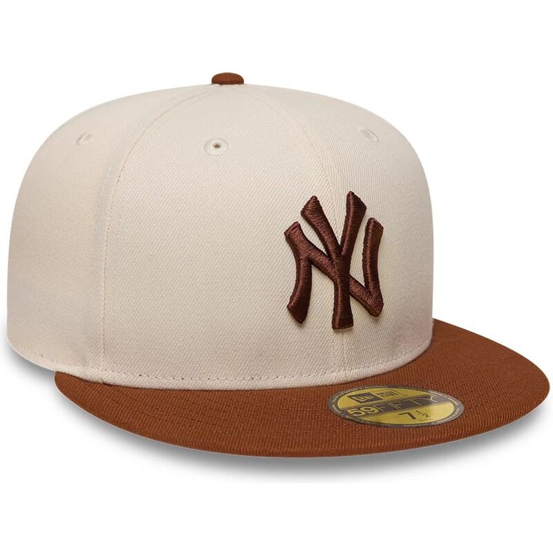 petten-plat-bruin-fitted-59fifty-league-essential-van-new-york-yankees-mlb-van-new-era