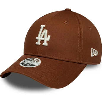 Petten gebogen bruin verstelbaar 9FORTY League Essential Midi van Los Angeles Dodgers MLB van New Era